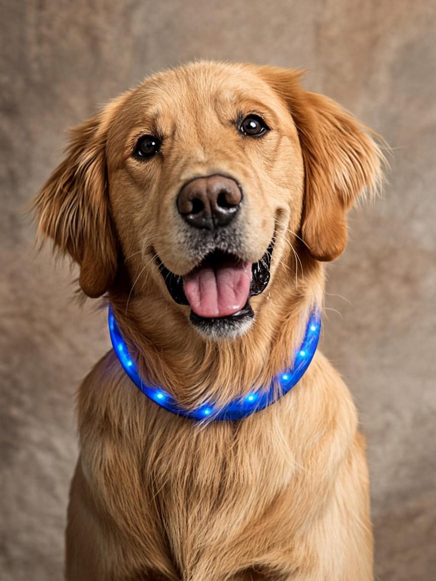 Happy pet wearing smart tech collar